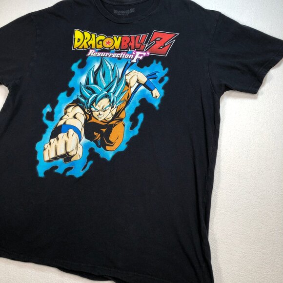 Dragon Ball Z T Shirt Men's XL Black Resurrection F Goku Super Saiyan Blue Anime - Picture 5 of 11